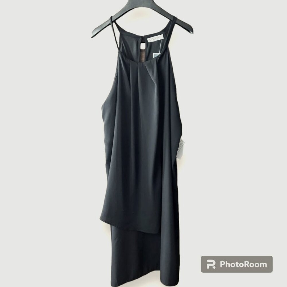 Black XL Halter Mini Cocktail Dress Womens XL Stella Luce Simple Formal Layering